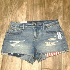 Old Navy Patriotic Boyfriend Distressed Short